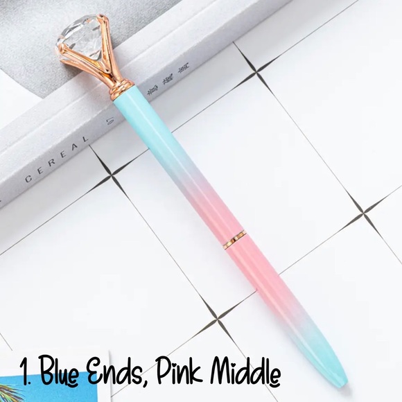 Cotton Candy, Gradient Color Diamond Pens, Medium Tip, Ball Point Pen, Set Of 4 - Picture 9 of 15